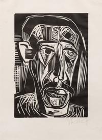 Karl Schmidt-Rottluff, (German, 1884–1976), Kopf eines Mannes from Arno Holz zum 60. Geburtstag, 1922