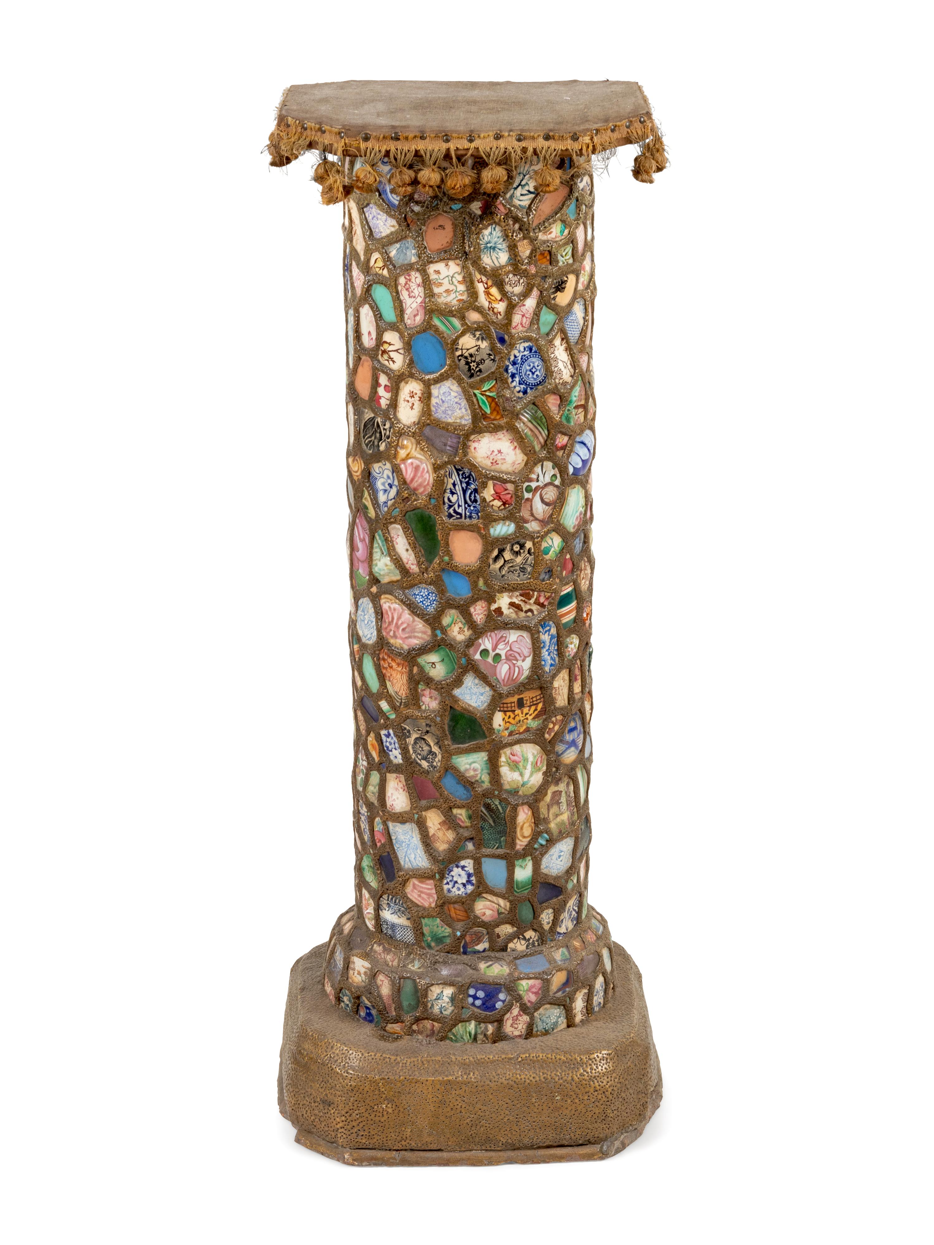 A Continental Ceramic Inset Pedestal