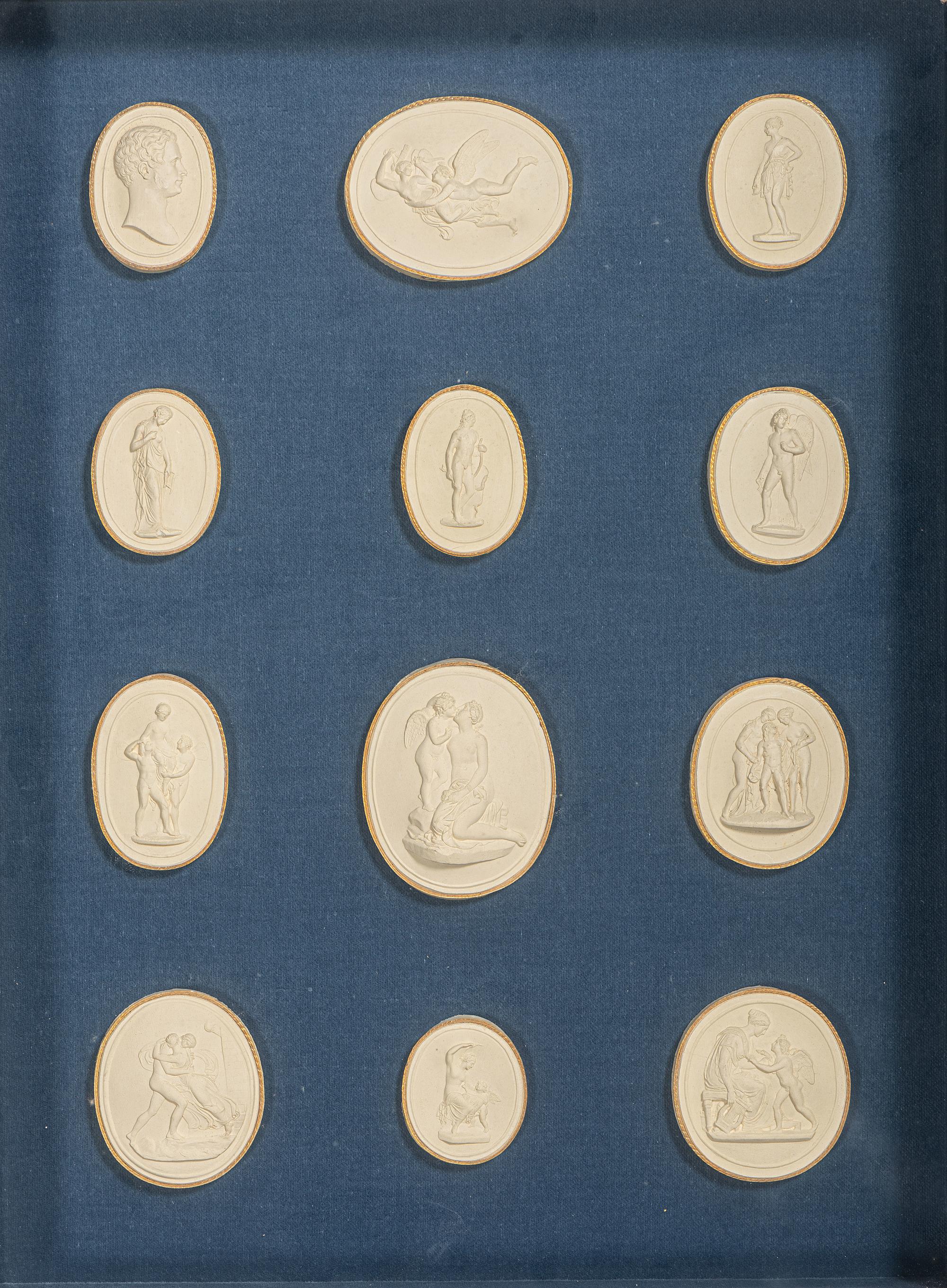 Seven Framed Groups of Grand Tour Plaster Intaglios