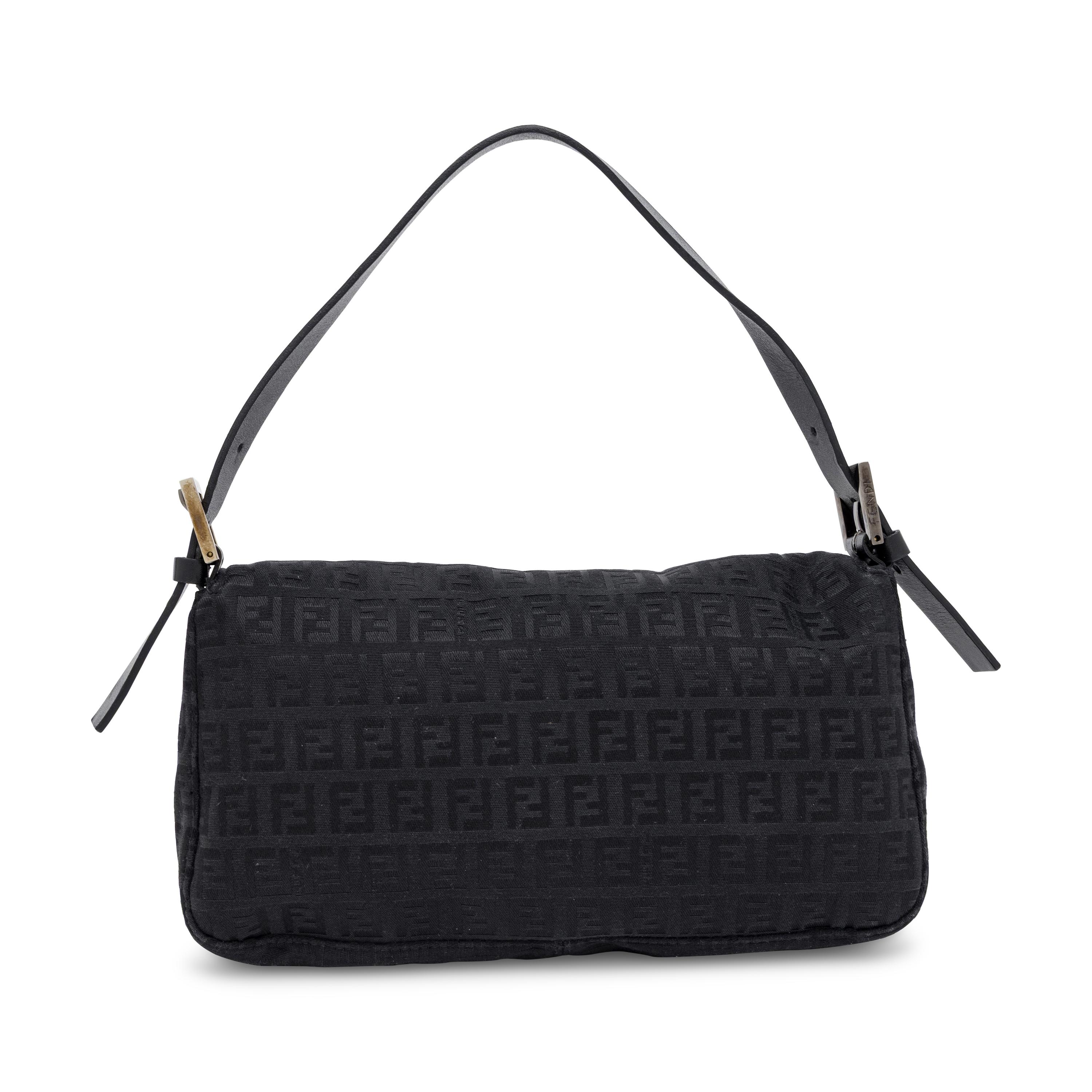 Fendi, Baguette in Black Monogram Jacquard