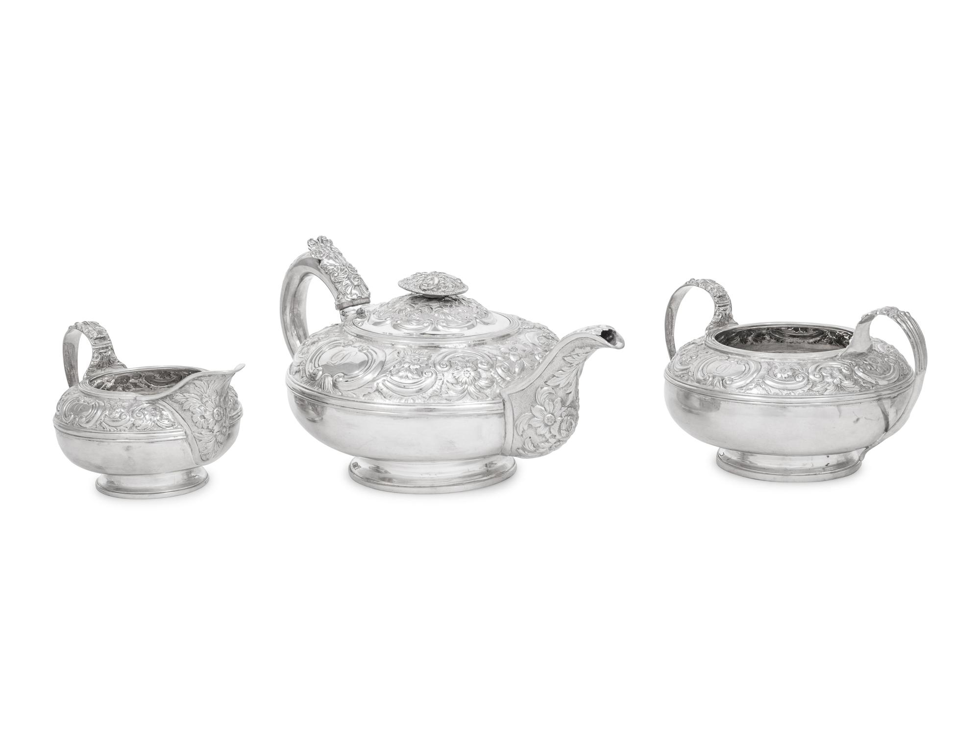 A George IV Silver Three-Piece Tea Service