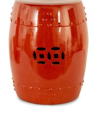 An Iron Red-Glazed Porcelain Garden Seat