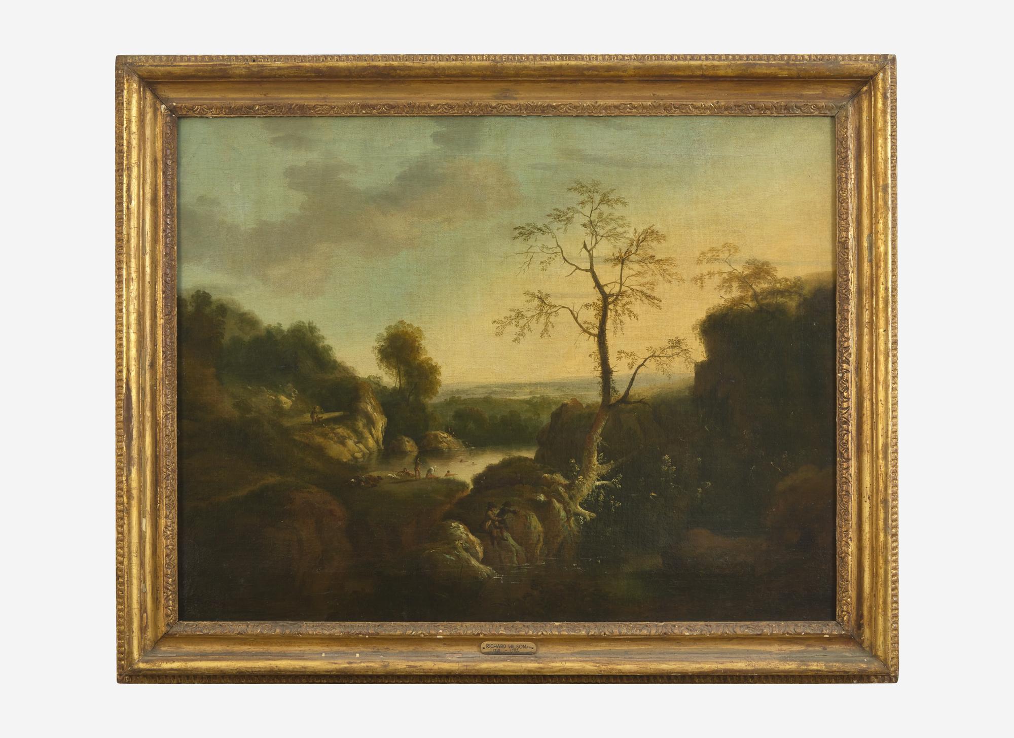 Landscape with Figures Swimming and Fishing