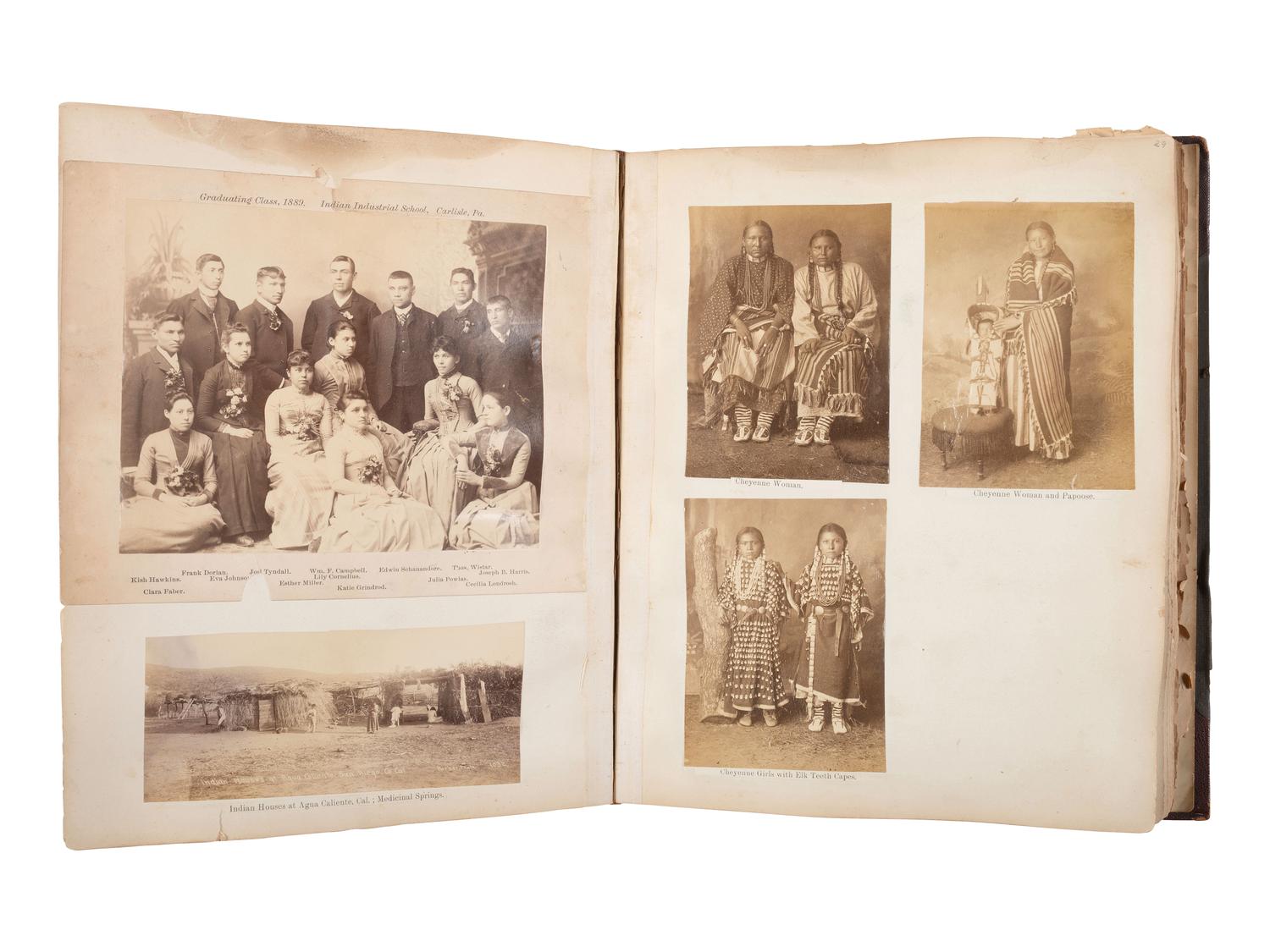 [NATIVE AMERICANS]. JUNKIN, William W. (1831-1903). A Collection of Indian Photographs and Views with Photos of a Few White Employes [ sic ] Together with Some Indian Letters and Paintings. Made by W.W. Junkin, Fairfield, Iowa. 1889-93.