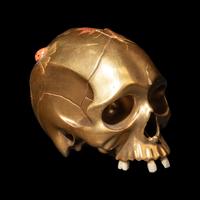 A Japanese Gold Lacquered Skull Okimono, Meiji Period, Meiji Period 日本明治時代 '溪崖'款頭骨式置物