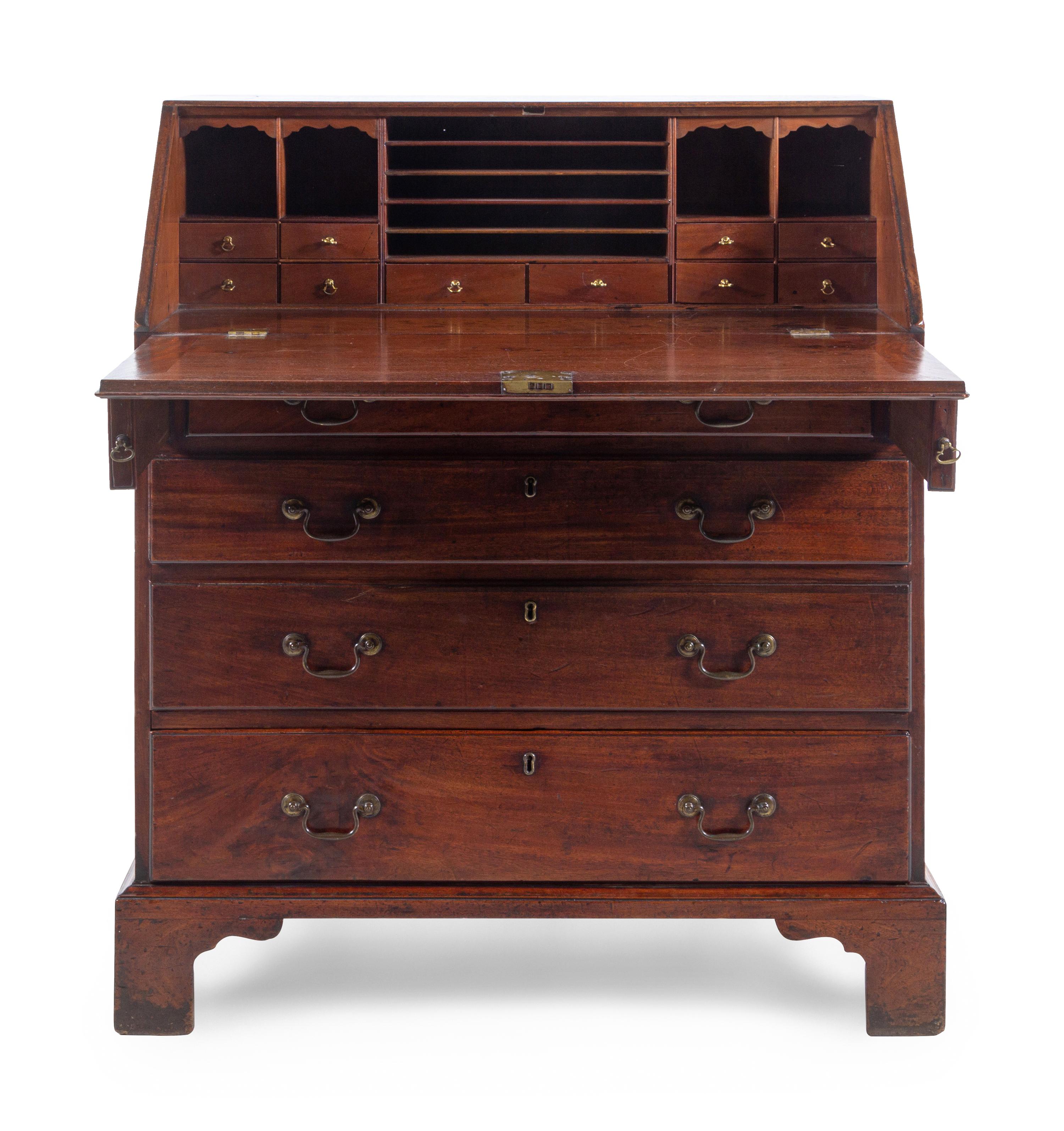 A George III Mahogany Slant-Front Bureau