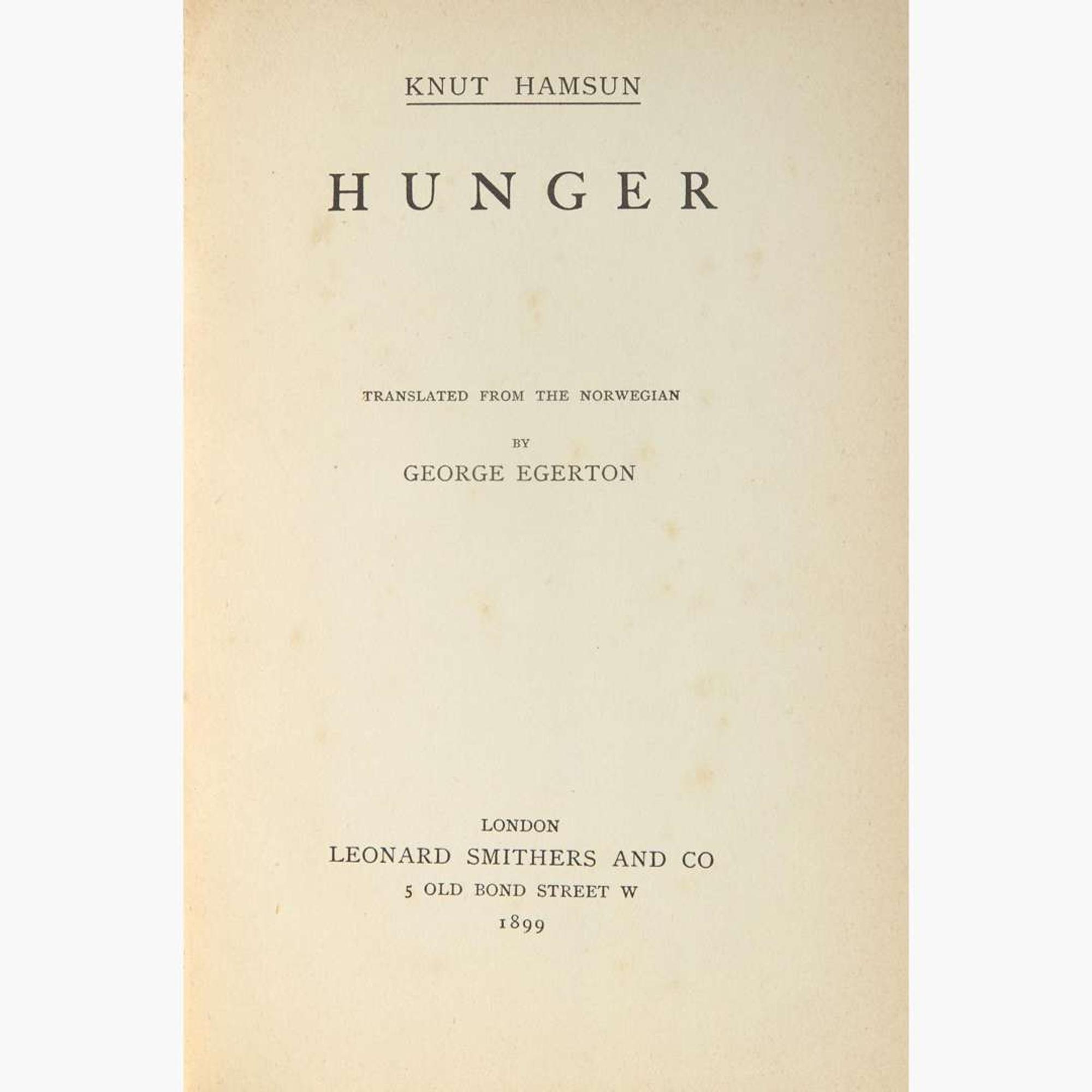 [Literature] Hamsun, Knut Hunger