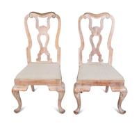 A Set of Four George II Style Cerused Oak Dining Chairs — 18TH/19TH CENTURY