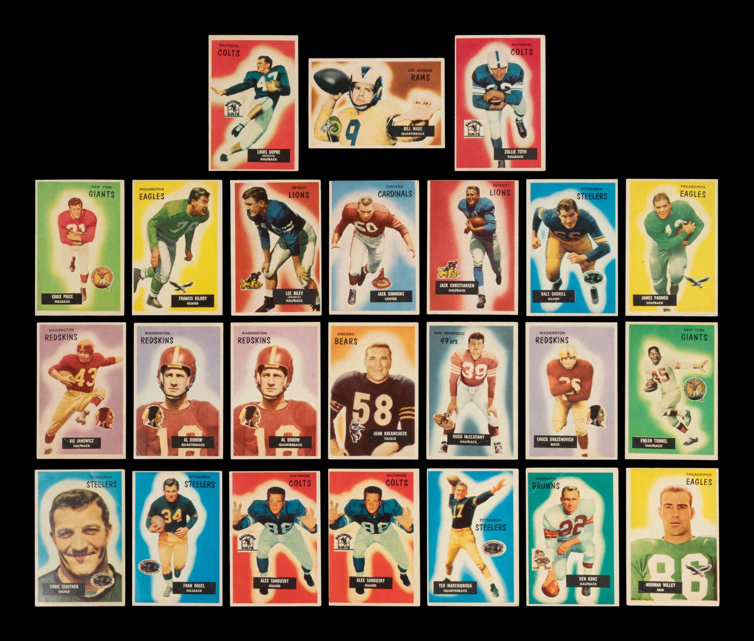 A Group of 24 1955 Bowman Football Cards,