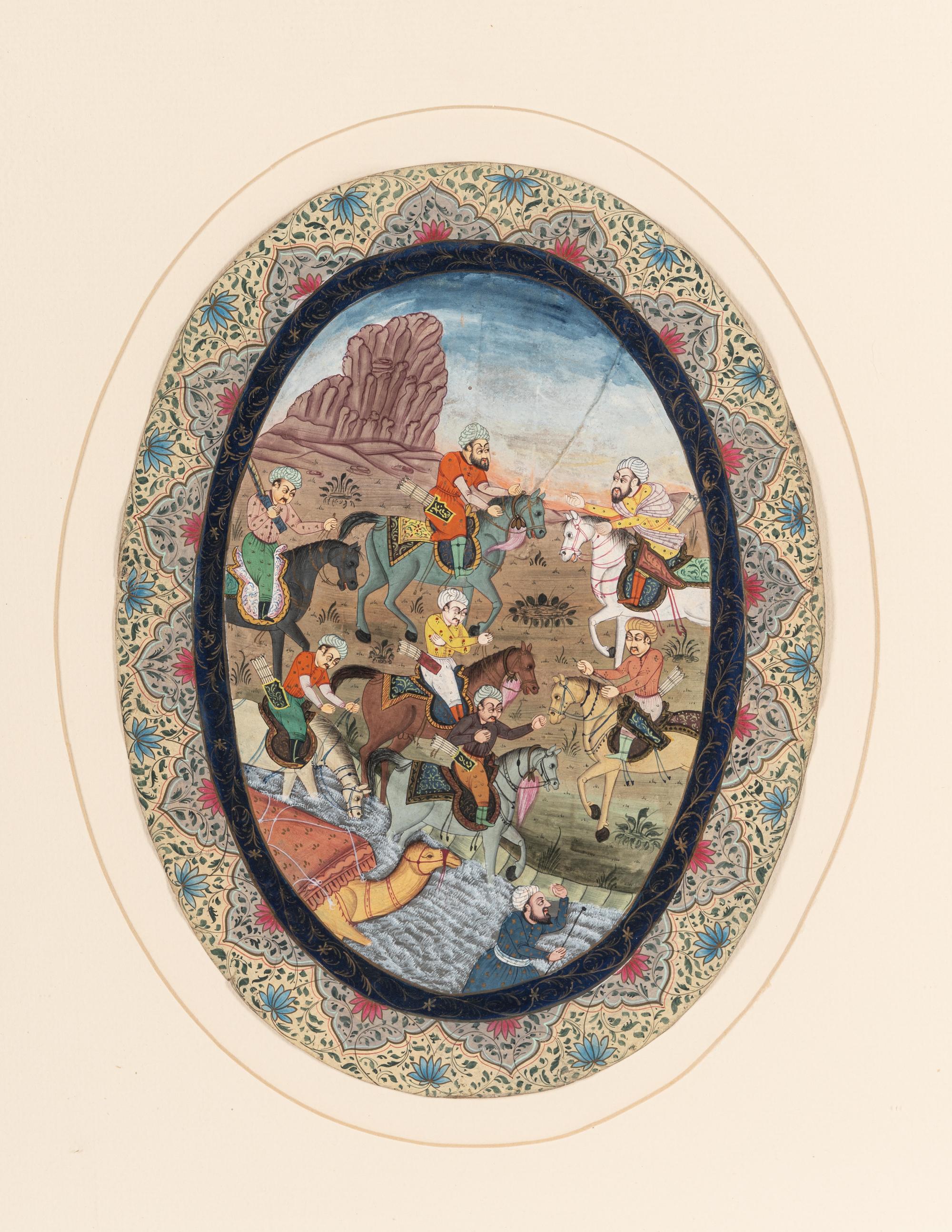 Nine Persian School Miniature Paintings