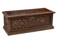 A Continental Parcel Gilt and Brass Inlaid Cassone