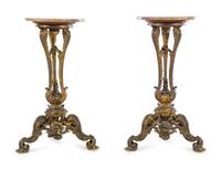 A Pair of Louis XV Style Gilt Bronze Pedestals