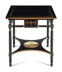 A Contemporary Italian Ebonized and Parcel-Gilt Occasional Table
