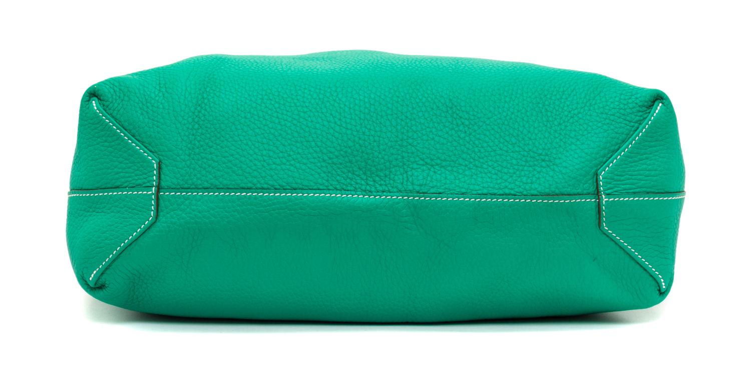 An Hermes Bleu Thalassa/Menthe 45cm Taurillon Clemence Double Sens Tote, 17.5" x 15.5" x 5".