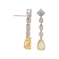 FANCY INTENSE YELLOW DIAMOND AND DIAMOND EARRINGS