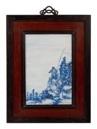 A Chinese Blue and White Porcelain Hanging Screen