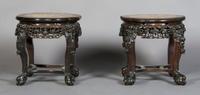 A Group of Two Chinese Hardwood Stands, Height 17 3/4 inches.