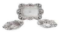 A Group of Three American Art Nouveau Silver Table Articles
