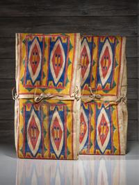 Sioux Painted Parfleche Envelopes, Matched Pair
