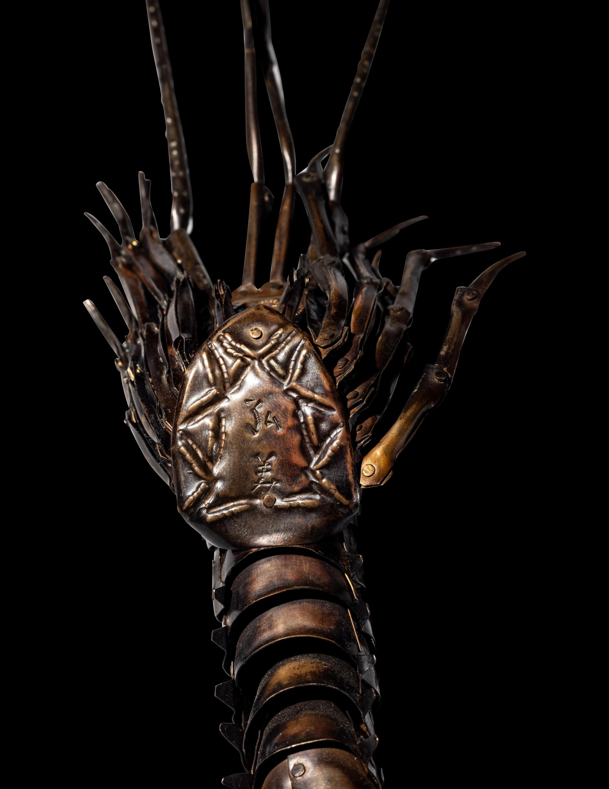 A Japanese Copper Articulated Model of a Crayfish
