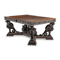 A Renaissance Revival Carved Oak Dining Table