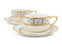 A Bavarian Hand-Painted Porcelain Luncheon Service