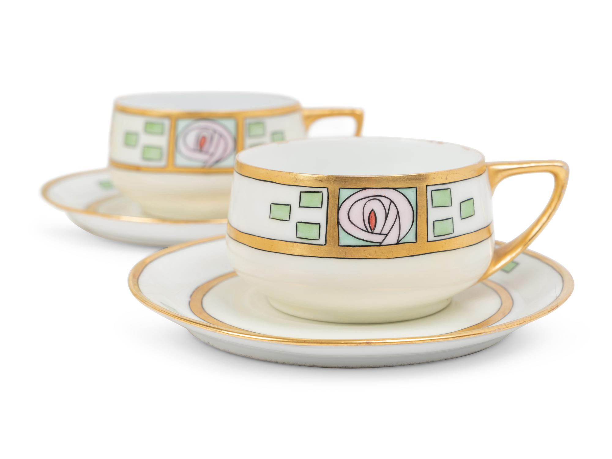 A Bavarian Hand-Painted Porcelain Luncheon Service