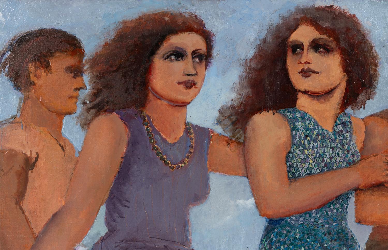 People Walking, Blue Background, 1988