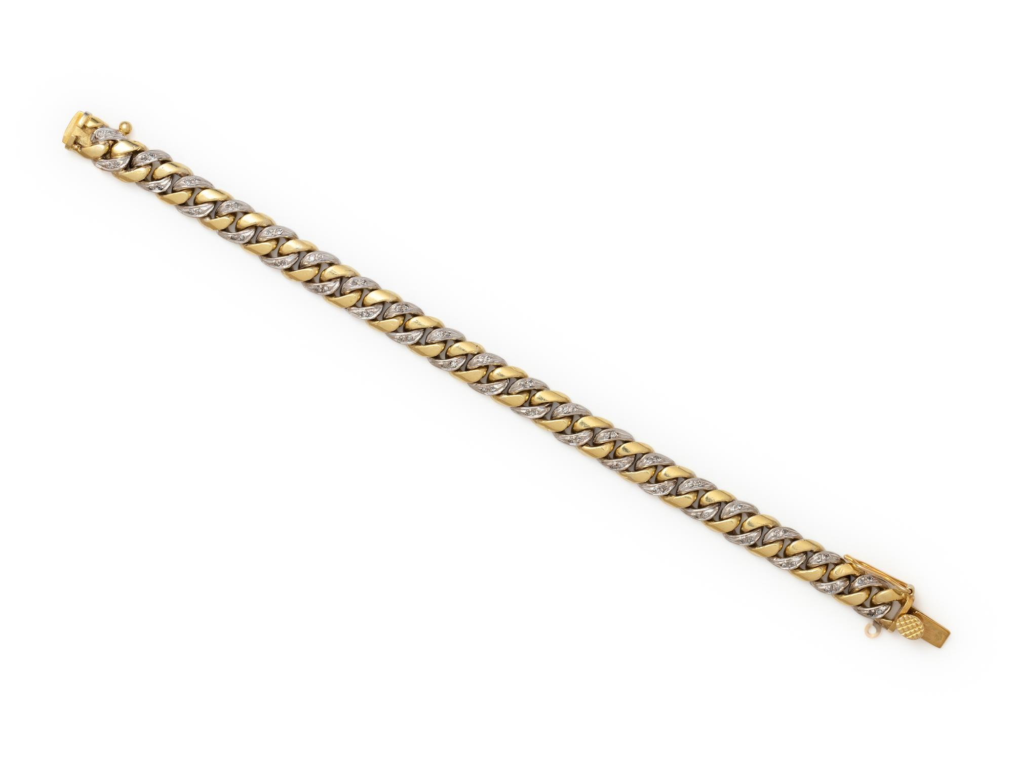 BICOLOR GOLD AND DIAMOND BRACELET
