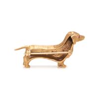 YELLOW GOLD DACHSHUND BROOCH