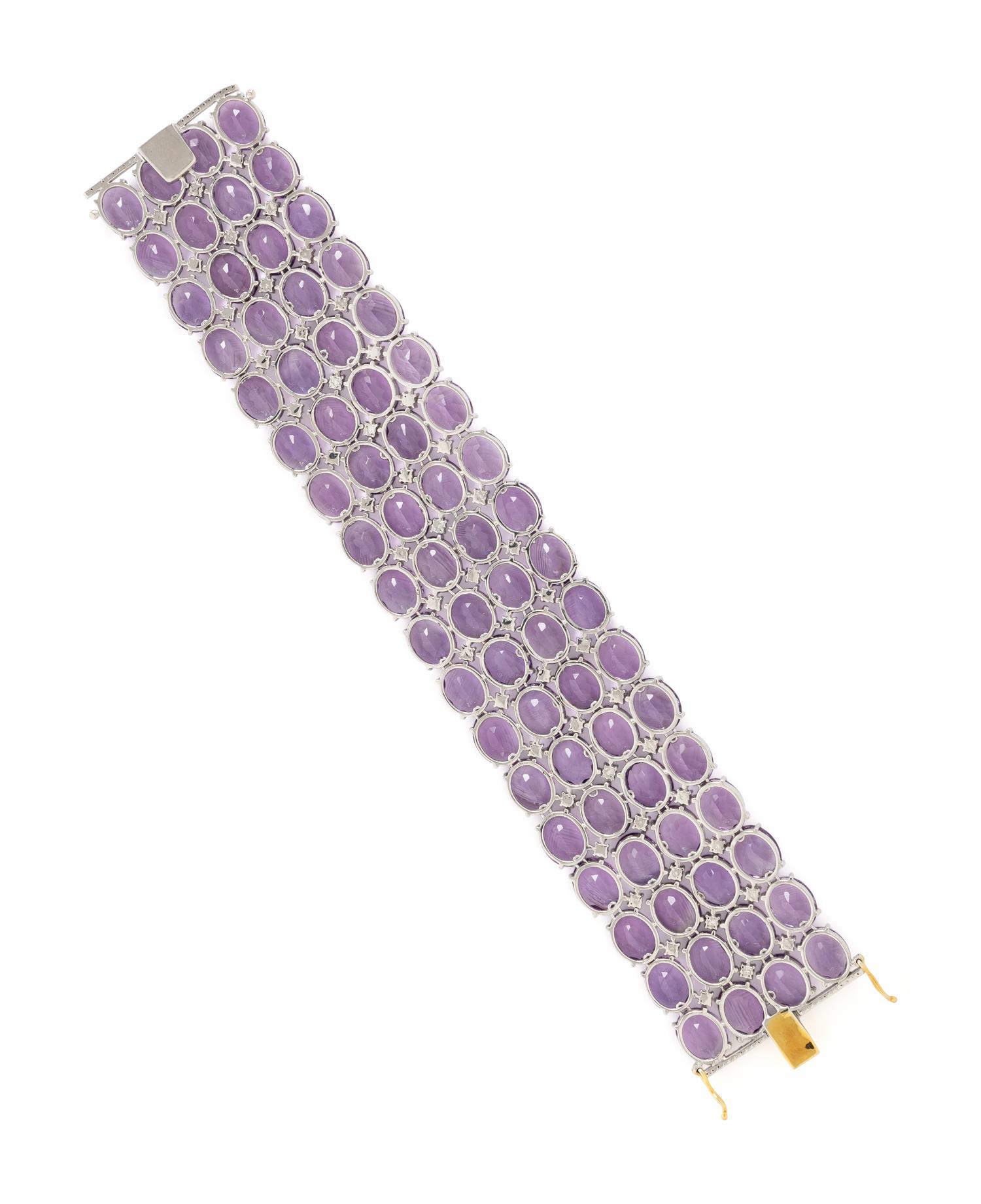 AMETHYST AND DIAMOND BRACELET