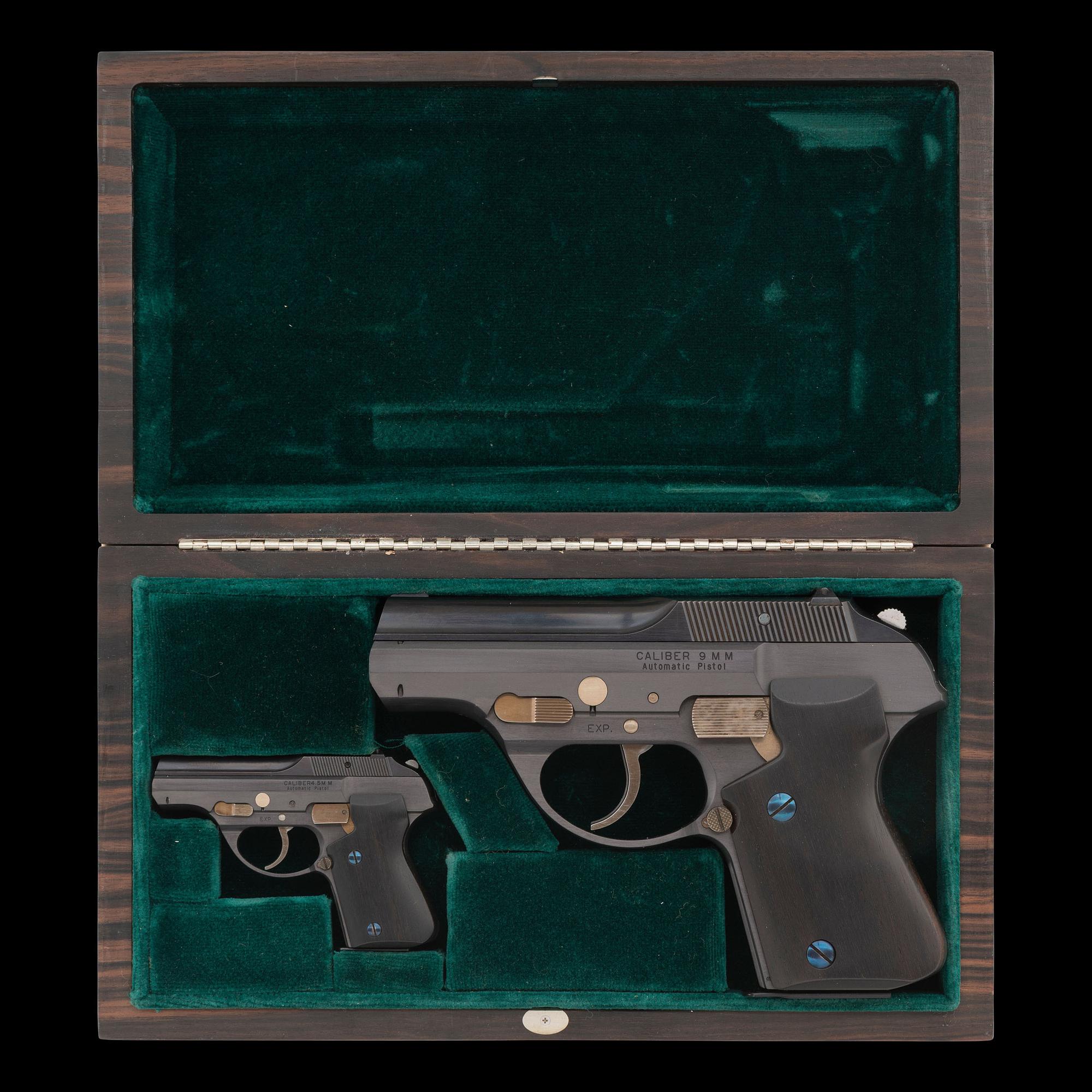 *Norton DP-75 Experimental Pistol in Custom Case with Miniature by Raymond Hutchens