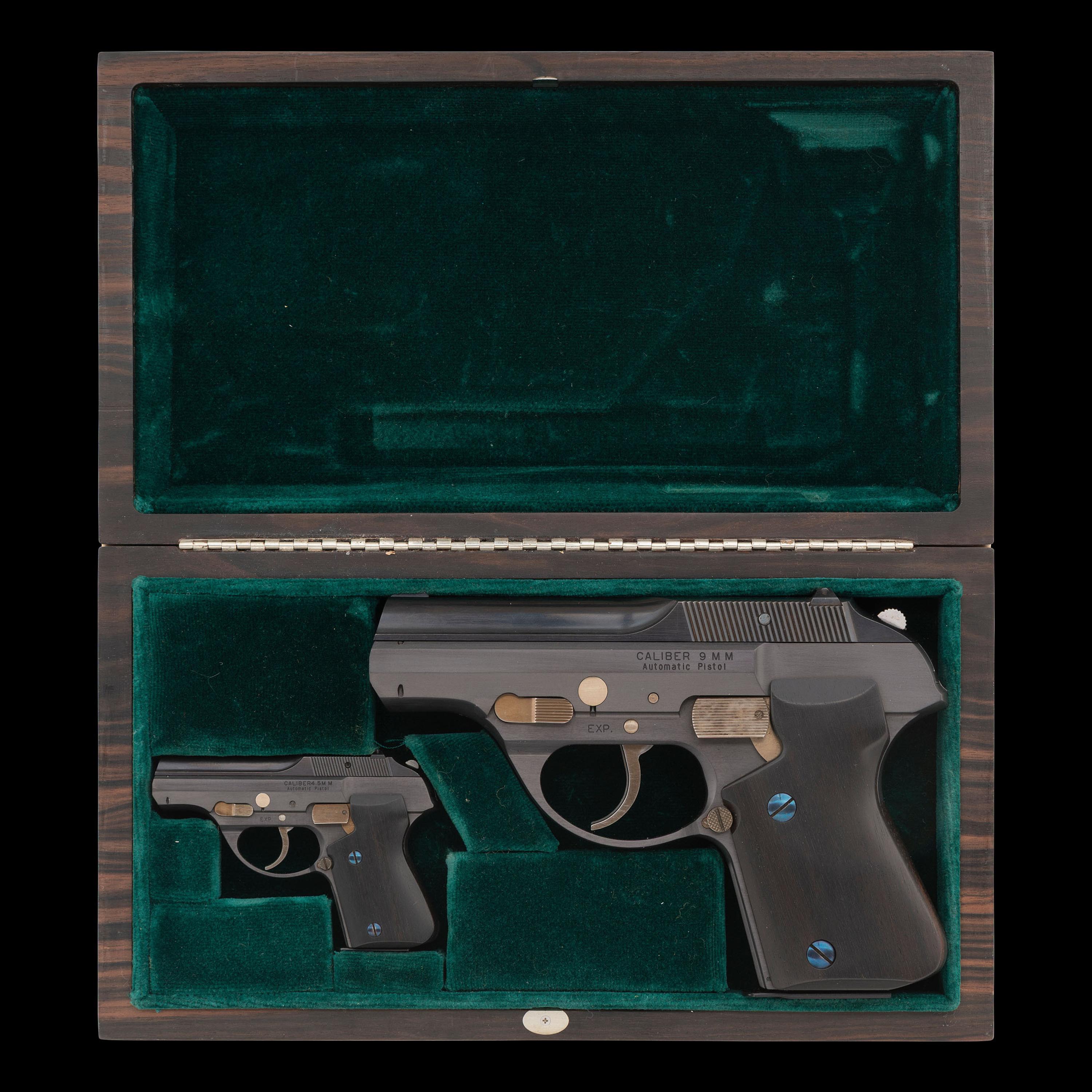*Norton DP-75 Experimental Pistol in Custom Case with Miniature by Raymond Hutchens