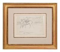 Study with Horse, Groom, and Jockey