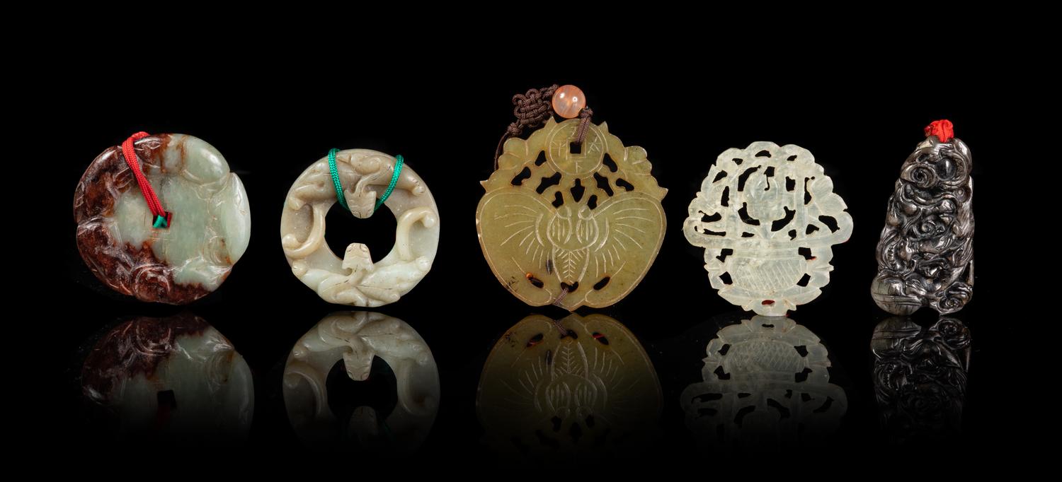 Five Chinese Hardstone Pendants