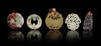 Five Chinese Hardstone Pendants