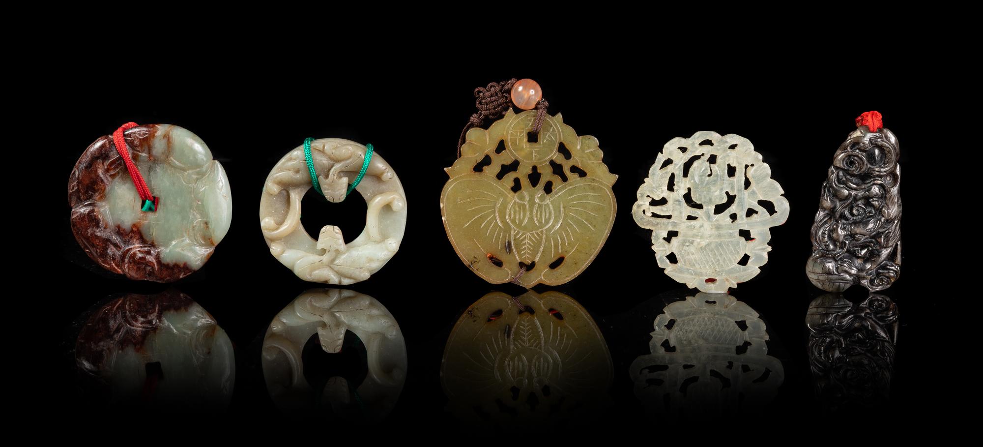 Five Chinese Hardstone Pendants