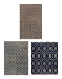 Three Cotton and Wool Jacquard Coverlets