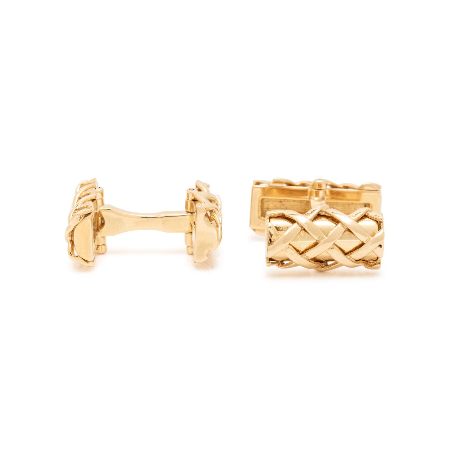 TIFFANY & CO., YELLOW GOLD CUFFLINKS