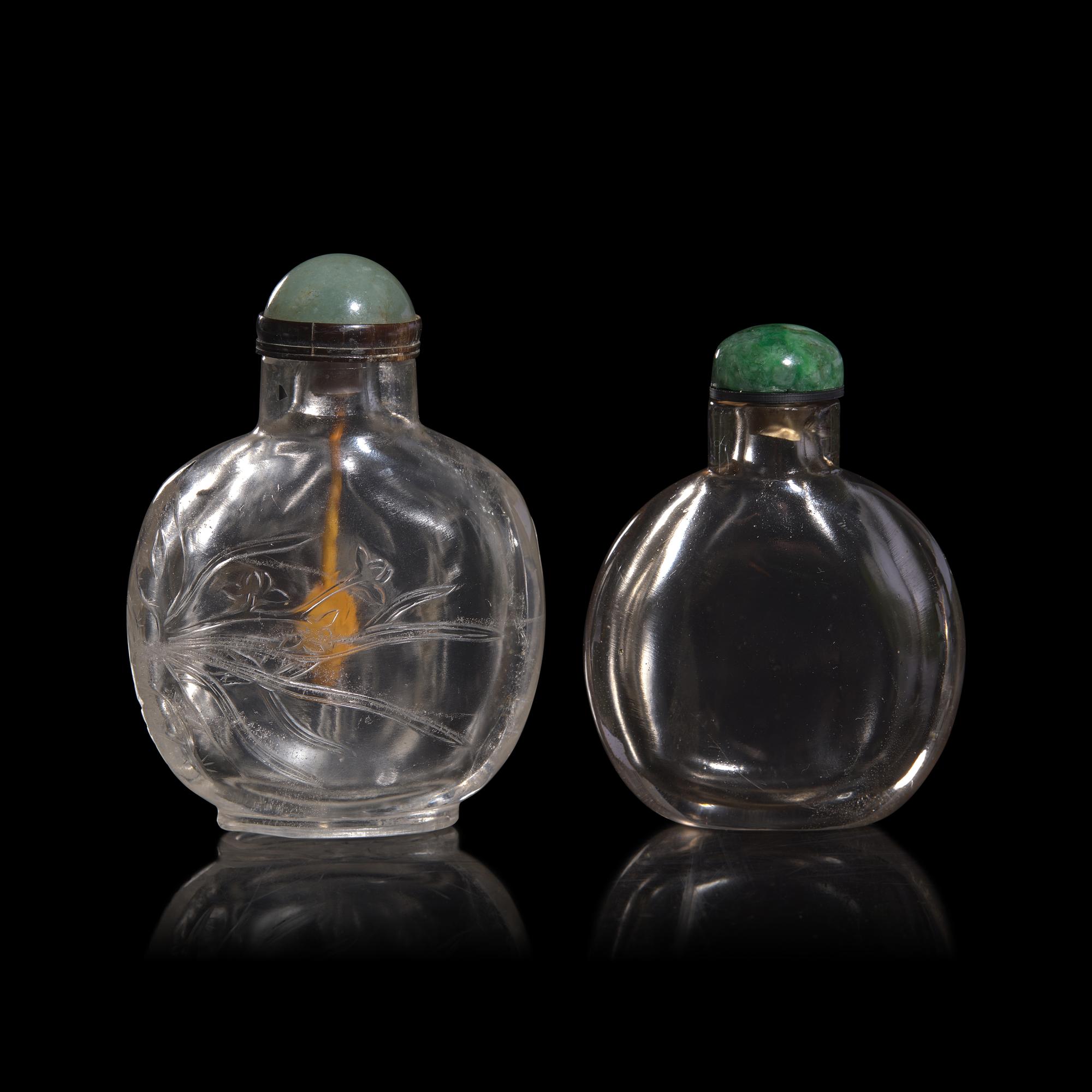 Two Chinese Rock Crystal Snuff Bottles