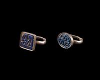Two Western Asian Lapis Lazuli Ring Stones — Set in a silver ring