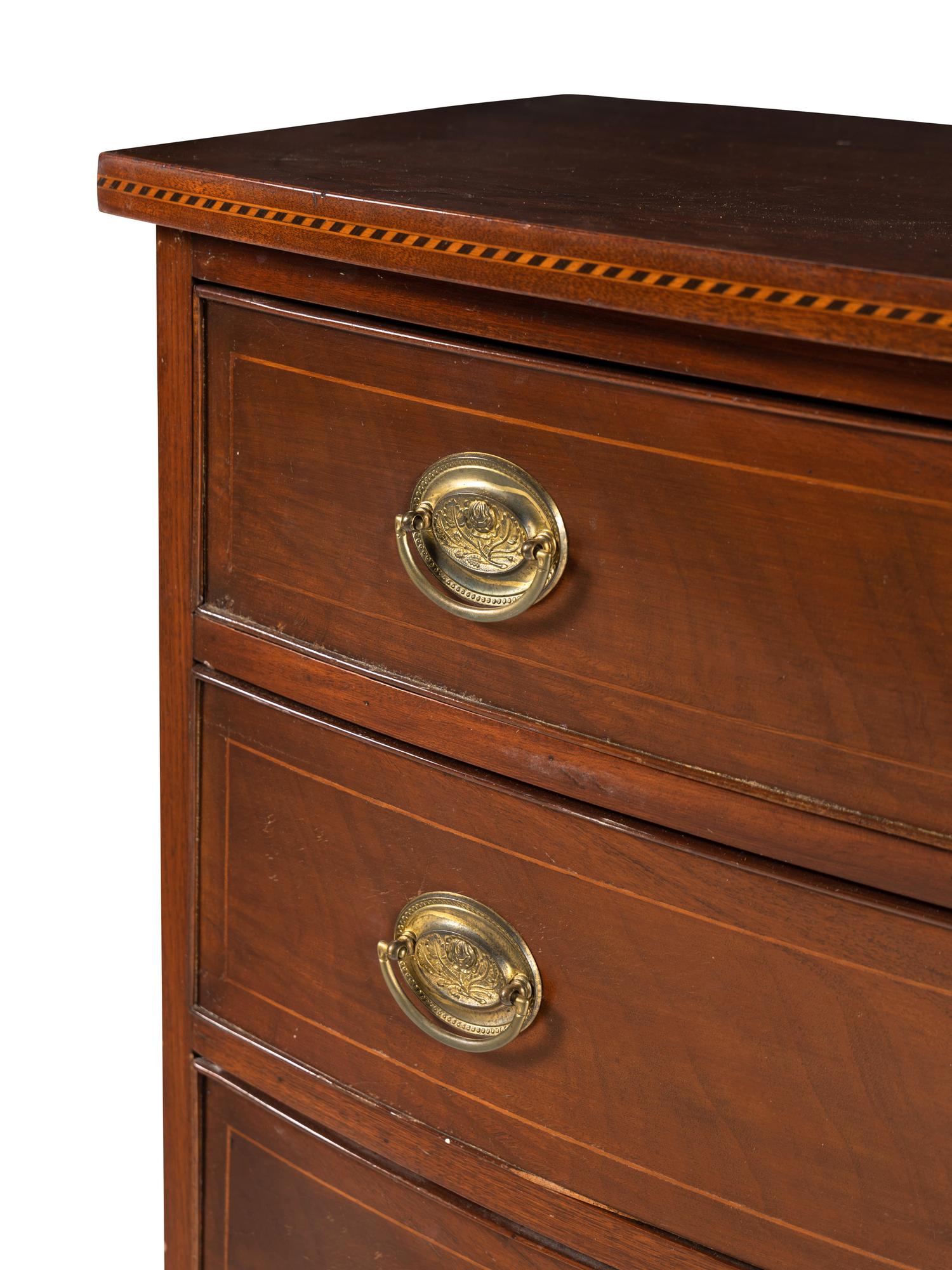 A Federal Style Inlaid Mahogany Bowfront Chest of Drawers