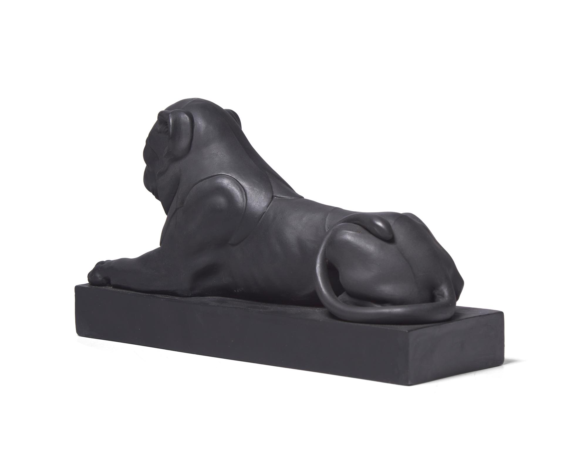 A Wedgwood Black Basalt Figure of a Lion Couchant