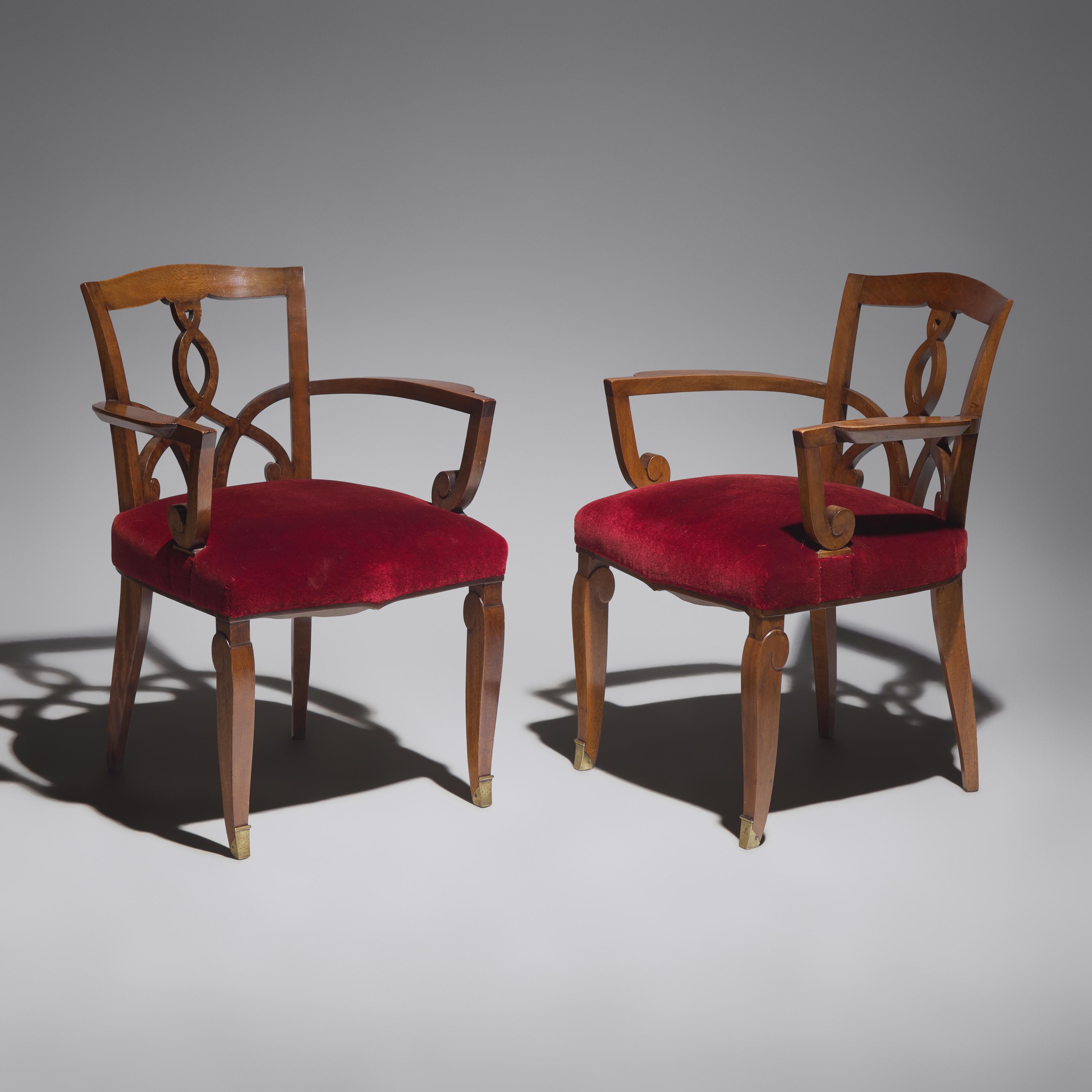 Jules Leleu (French, 1883–1961) — Pair of French Art Deco Armchairs, c. 1940