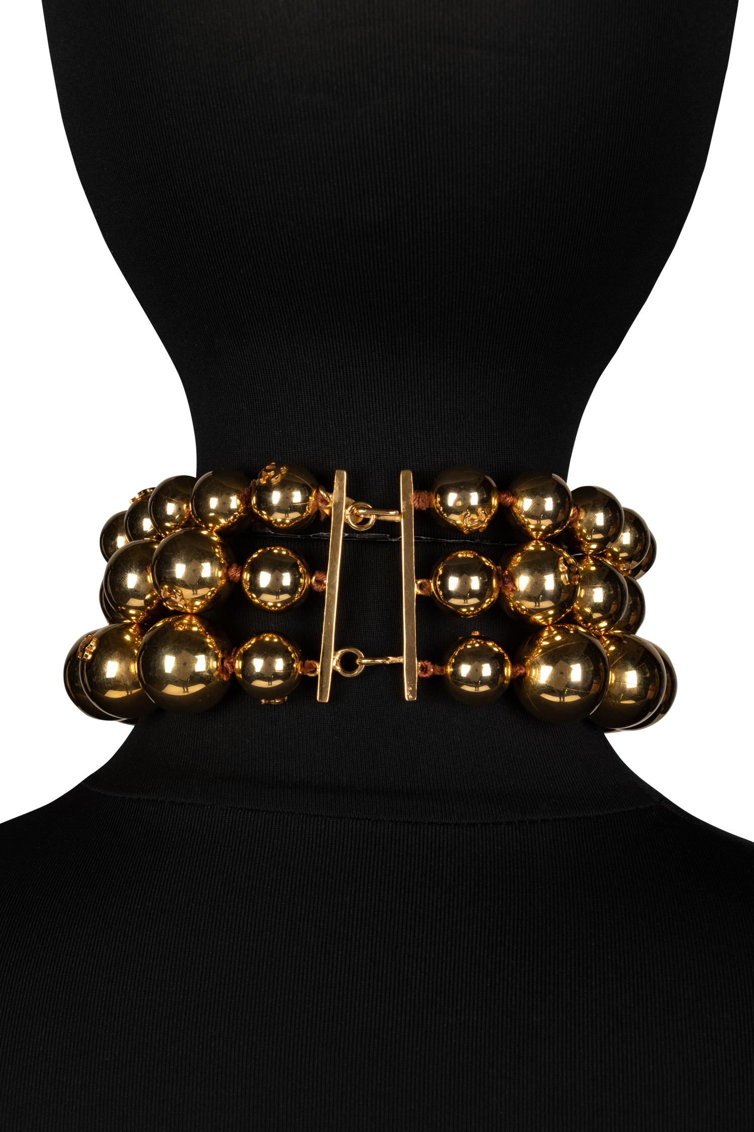 Chanel Gold-Tone Metal Ball Necklace, 1980s