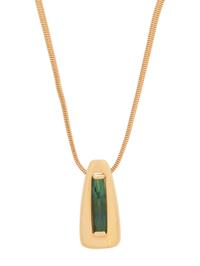 YELLOW GOLD AND GREEN TOURMALINE PENDANT/NECKLACE