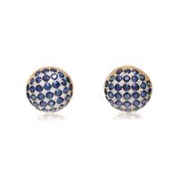 BICOLOR GOLD, SAPPHIRE AND DIAMOND EARCLIPS