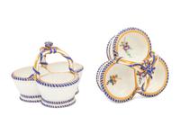 A Pair of Sèvres Porcelain Triple Salts ( Salière 'à Trois Compartiments' )