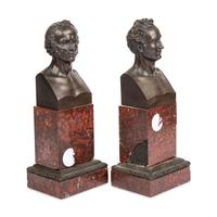 Two French Bronze Busts on Marble Plinths