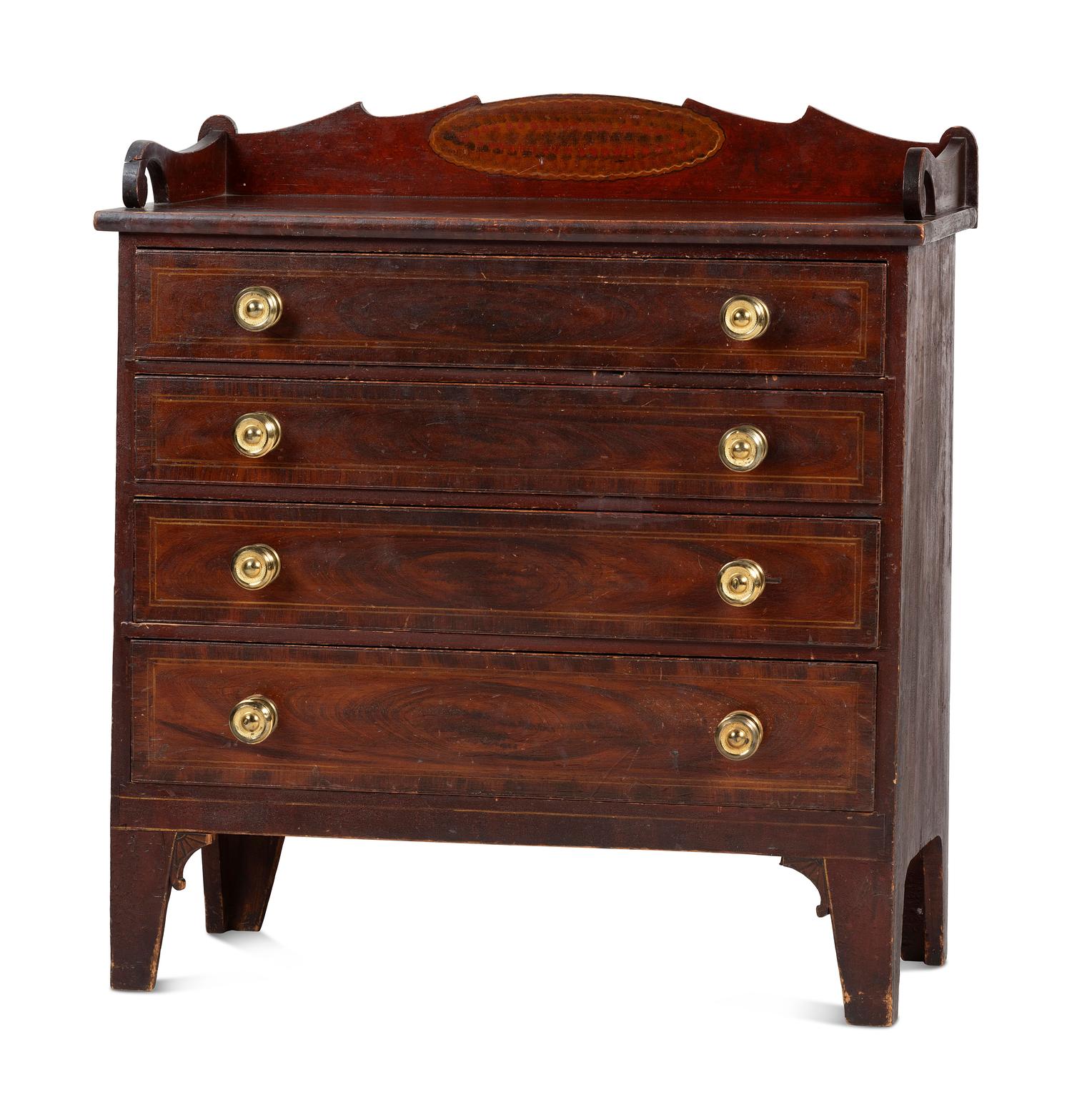 A Classical Grain Painted Pine Chest of Drawers